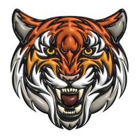 Tiger Gesicht 3d Illustration, bunt Tiger Maskottchen, Tiger Logo Design vektor
