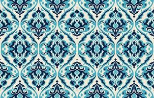 Porzellan nahtlos Stoff Muster hell Blau Ton. abstrakt traditionell Volk Ikat Antiquität Porzellan Grafik Linie. Textur Textil- Vektor Illustration aufwendig elegant Luxus Jahrgang retro Stil.