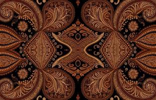 afrikanisch Ikat Paisley nahtlos Muster braun Ton. abstrakt traditionell Volk Antiquität Grafik Paisley Linie. Textur Textil- Vektor Illustration aufwendig elegant Luxus Jahrgang retro Stil.