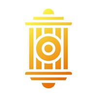 lykta ikon fast lutning gul stil ramadan illustration vektor element och symbol perfekt.