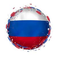 runden Grunge Flagge von Russland mit spritzt im Flagge Farbe. vektor