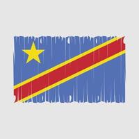 republik kongo flagge pinsel vektor illustration