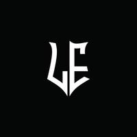 le monogram brev logotyp band med sköld stil isolerad på svart bakgrund vektor