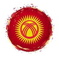 runda grunge flagga av kyrgyzstan med stänk i flagga Färg. vektor
