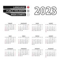 2023 Kalender im georgisch Sprache, Woche beginnt von Sonntag. vektor