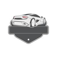 Auto Auto Stil Logo Design mit Konzept Sport Fahrzeug Symbol Silhouette auf Weiß Hintergrund. Vektor Illustration.