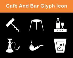 Cafe und Bar Vektor Symbol einstellen