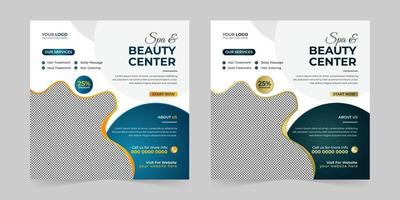 modern spa skönhet Centrum social media posta, digital marknadsföring befordran annonser försäljning och rabatt webb baner vektor mall design