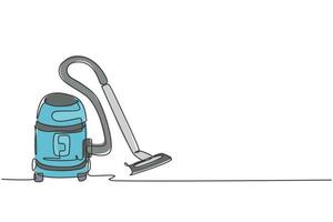 Single kontinuierlich Linie Zeichnung von elektrisch Vakuum Reiniger Haushalt Utensil. elektronisch kabellos Roboter Reinigung Zuhause Gerät Konzept. modern einer Linie zeichnen Design Grafik Vektor Illustration
