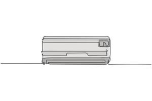 einzelne durchgehende Linienzeichnung des Haushaltsgeräts der Wandklimaanlage. Haushaltsgerätekonzept für das elektronische Wohnzimmer. moderne Grafik-Vektor-Illustration mit einem Strichzeichnungsdesign vektor