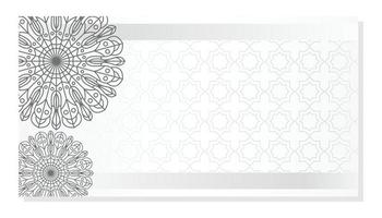 islamic grå bakgrund, med skön mandala ornament. vektor mall för banderoller, hälsning kort för islamic högtider.