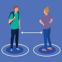 kampanj för social distansering för covid 19 med par vektor