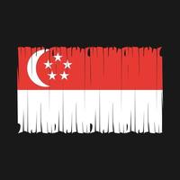 Singapur-Flaggenpinsel-Vektorillustration vektor