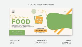 Essen Sozial Medien Banner Vorlage zum Restaurant Geschäft. vektor