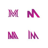 brev m minimal logotyp ikon design mall element vektor