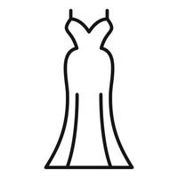 Mode Hochzeit Kleid Symbol Gliederung Vektor. Frau Dusche vektor