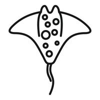 Stachelrochen Fisch Symbol Gliederung Vektor. Tier Strahl vektor