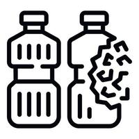 flaska förorening ikon översikt vektor. vatten mat vektor