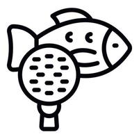 fisk mikroplast förorening ikon översikt vektor. vatten mat vektor