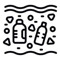 mikroplast förorening ikon översikt vektor. vatten hav vektor