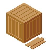 Brecheisen Holz Box Symbol isometrisch Vektor. Dieb Werkzeug vektor