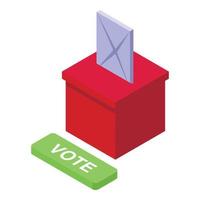 Abstimmung Box Symbol isometrisch Vektor. online Abstimmung vektor