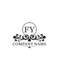 Brief fy Blumen- Logo Design. Logo zum Frauen Schönheit Salon Massage kosmetisch oder Spa Marke vektor