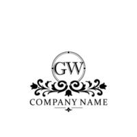 brev gw blommig logotyp design. logotyp för kvinnor skönhet salong massage kosmetisk eller spa varumärke vektor