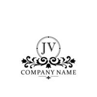 Brief jv Blumen- Logo Design. Logo zum Frauen Schönheit Salon Massage kosmetisch oder Spa Marke vektor