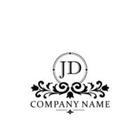 Brief jd Blumen- Logo Design. Logo zum Frauen Schönheit Salon Massage kosmetisch oder Spa Marke vektor