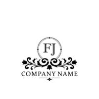 Brief fj Blumen- Logo Design. Logo zum Frauen Schönheit Salon Massage kosmetisch oder Spa Marke vektor