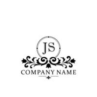 Brief js Blumen- Logo Design. Logo zum Frauen Schönheit Salon Massage kosmetisch oder Spa Marke vektor