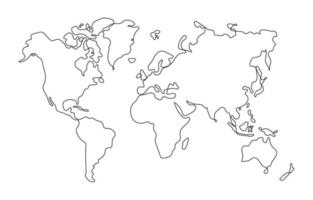 värld Karta oneliner bakgrund vektor