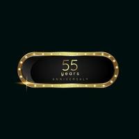 55 Jahre Feier golden Tasten und Prämie Banner auf dunkel Hintergrund verwenden zum wie Luxus Taste Konzept Design vektor