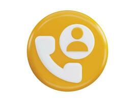 Kontakt Telefon Anruf und Benutzer mit 3d Vektor Symbol Illustration