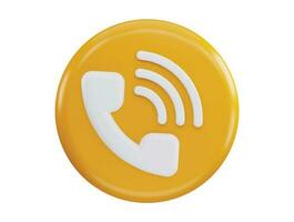 Telefon Anruf Kontakt Stimme Kommunikation Taste 3d Rendern Vektor Symbol Illustration