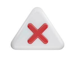 Kreuz Zeichen mit Dreieck Symbol 3d Rendern Vektor Illustration