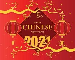 2021 chinesischer Neujahrshintergrund vektor