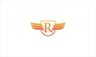 r brev logotyp design med vinge form. r logotyp design monogram. r vektor logotyp mall med vinge. r logotyp enkel, elegant, och lyxig logotyp. r proffs vektor