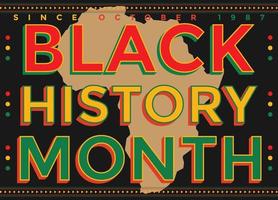 schwarz Geschichte Monat Banner, Afrika Karte, afrikanisch Farben, Feier Monat vektor