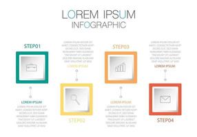 infografisk mall i fyra steg, mall för diagram, diagram, presentation och diagram. vektor