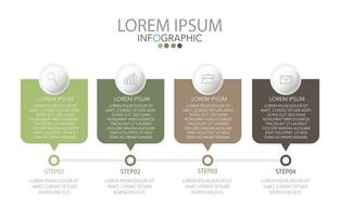 Infografik-Vorlage in vier Schritten, Vorlage für Diagramm, Grafik, Präsentation und Diagramm. vektor