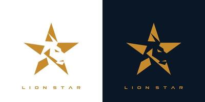 Löwe Star Logo Design modern und mächtig vektor