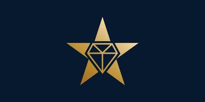 modern och elegant diamant stjärna logotyp design vektor