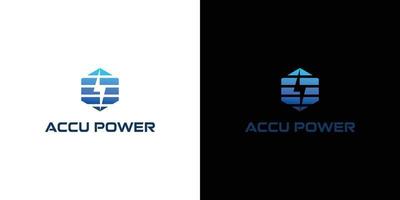 unik och kraftfull accu kraft logotyp design 2 vektor
