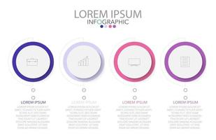 Infografik-Vorlage in vier Schritten, Vorlage für Diagramm, Grafik, Präsentation und Diagramm. vektor