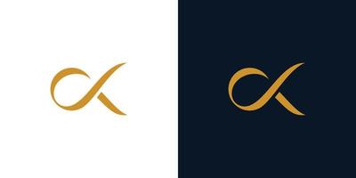 modern und elegant ck Initialen Logo Design vektor