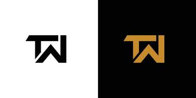 modern och stark tw logotyp design vektor