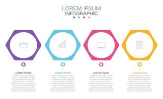 Infografik-Vorlage in vier Schritten, Vorlage für Diagramm, Grafik, Präsentation und Diagramm. vektor