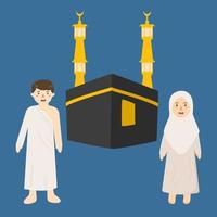 människor i hajj pilgrimsfärd illustration vektor